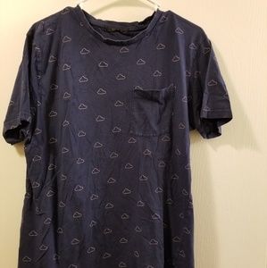 Navy Tee with Cloud Print